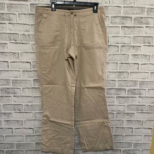 Women’s The North Face beige utility straight leg drawstring pants size 10